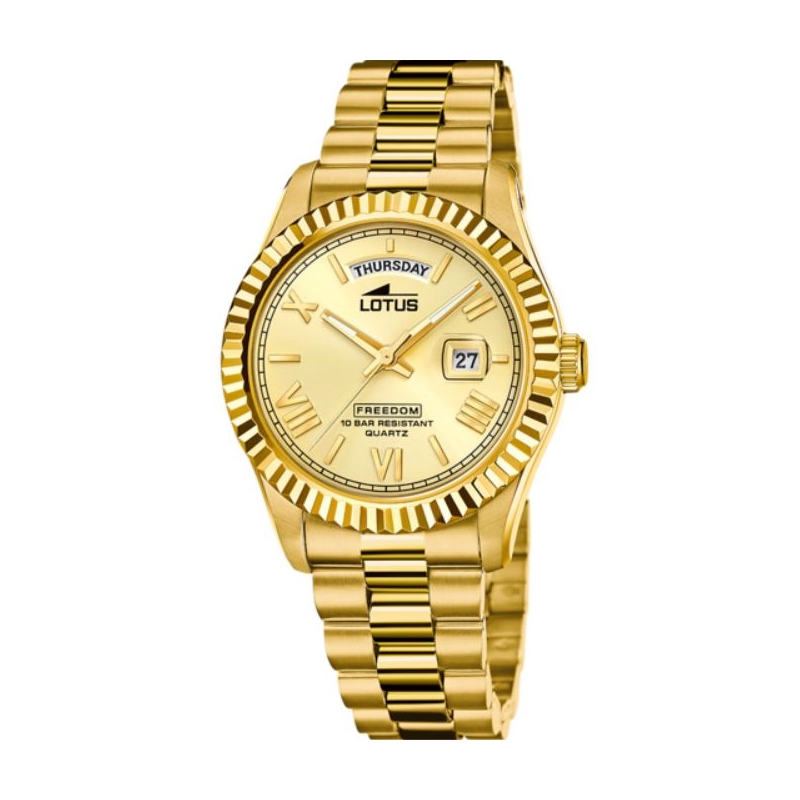 Reloj Lotus Freedom acero dorado 18857/1