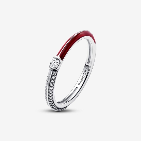 Anillo Pandora ME Dual Rojo y Pavé 192528C01