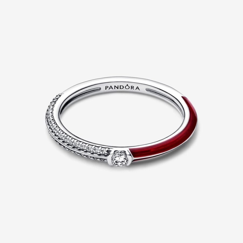 Anillo Pandora ME Dual Rojo y Pavé 192528C01