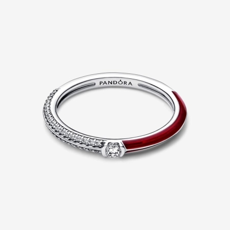 Anillo Pandora ME Dual Rojo y Pavé 192528C01