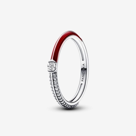Anillo Pandora ME Dual Rojo y Pavé 192528C01