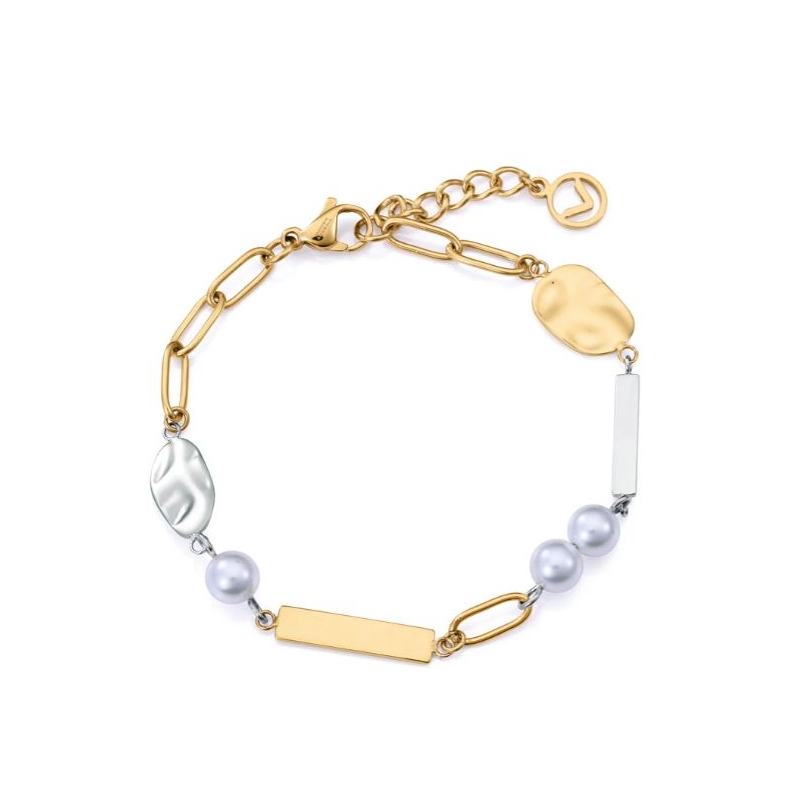 Pulsera Viceroy mujer acero Ip dorado con perlas sintéticas 75372P01019