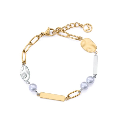 Pulsera Viceroy mujer acero Ip dorado con perlas sintéticas 75372P01019