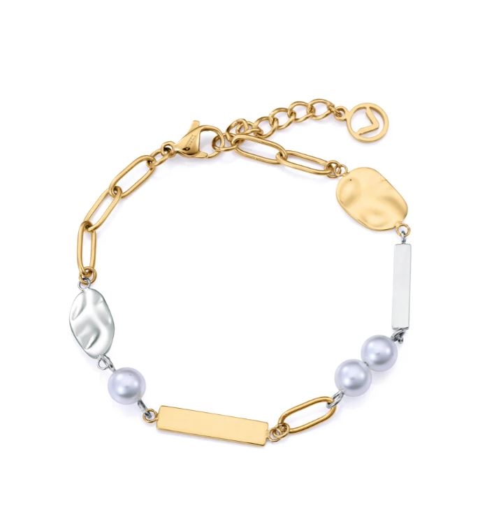 Pulsera Viceroy mujer acero Ip dorado con perlas sintéticas