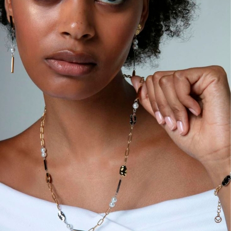 Collar Viceroy mujer acero Ip dorado con perlas sintéticas 75372C01019