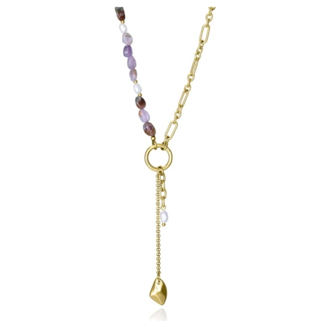 Collar Viceroy de mujer de acero con perlas y piedras 14201C01012