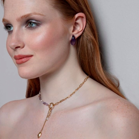 Collar Viceroy de mujer de acero con perlas y piedras 14201C01012