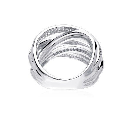 Anillo Plata primera ley y circonitas "Nadora"