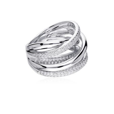 Anillo Plata primera ley y circonitas "Nadora"