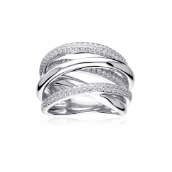 Anillo Plata primera ley y circonitas  Nadora 