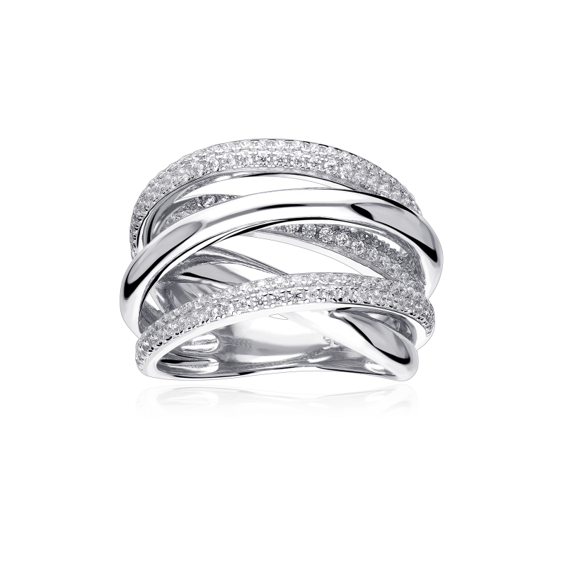 Anillo Plata primera ley y circonitas "Nadora"
