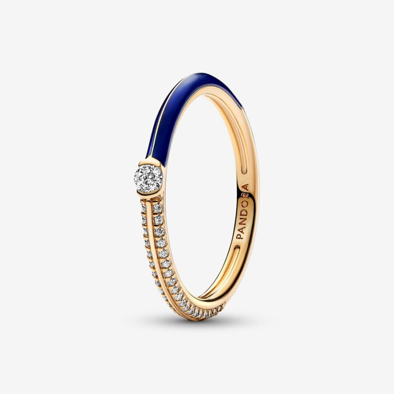 Anillo Pandora Dual Azul y Pavé 162528c01