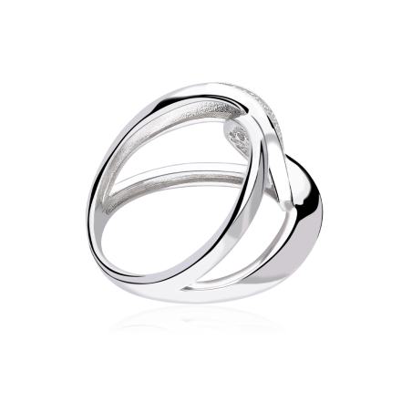 Anillo plata primera ley y circonitas "Cruzet"