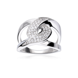 Anillo plata primera ley y circonitas "Cruzet"