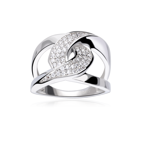 Anillo plata primera ley y circonitas "Cruzet"