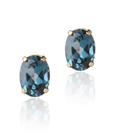 Pendientes Oro 18k y piedra London Blue