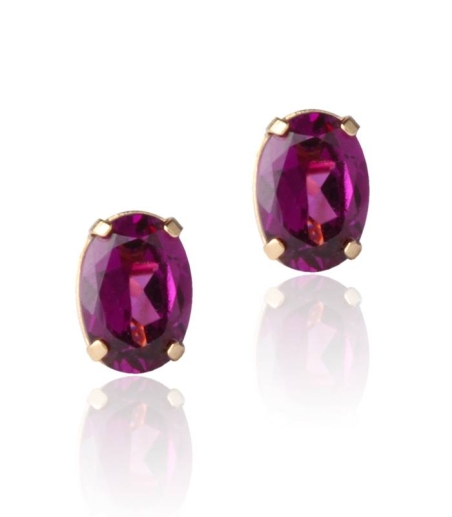 Pendientes Oro 18k y piedra Rodolita