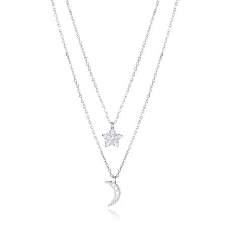 Collar Viceroy doble plata de ley con estrella y luna circonitas 13203C000-30