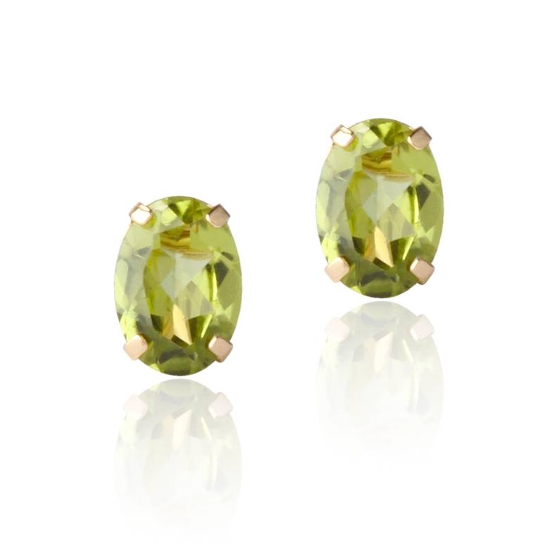 Pendientes Oro 18k y piedra Peridoto