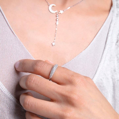 Collar Viceroy doble plata de ley con estrella y luna circonitas 13205C000-30