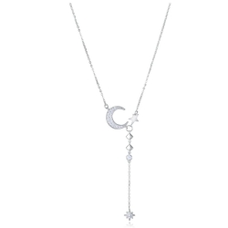 Collar Viceroy doble plata de ley con estrella y luna circonitas 13205C000-30