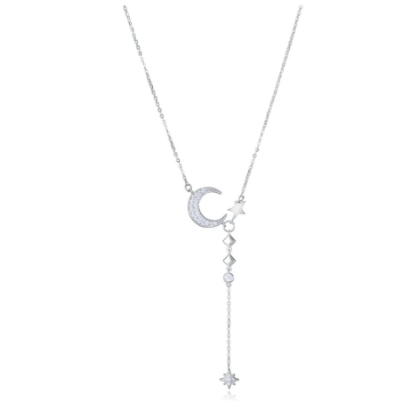 Collar Viceroy doble plata de ley con estrella y luna circonitas 13205C000-30