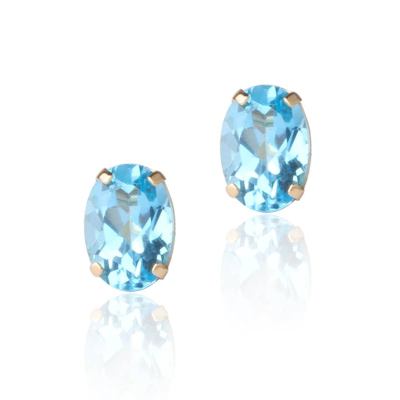 Pendientes Oro 18k y Topacio azul