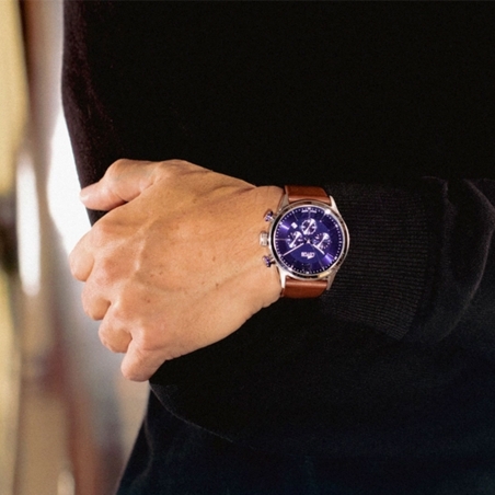 Reloj Lotus esfera azul correa piel hombre 18689/1