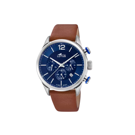 Reloj Lotus esfera azul correa piel hombre 18689/1