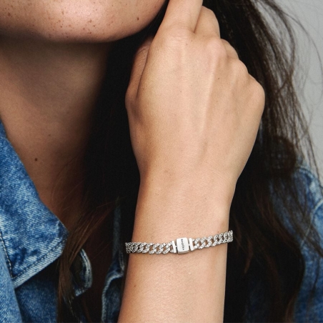 Pulsera Pandora Cadena Cubana Pavé 593008c01