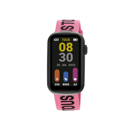 Reloj Tous smartwatch correa nylon rosa y negra intercambiable 200351088