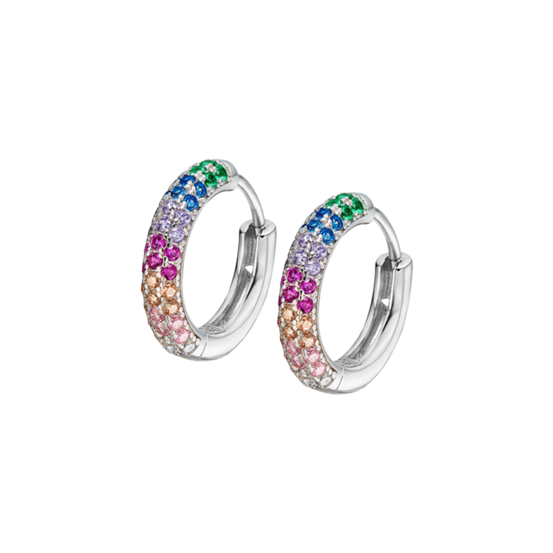 Pendientes Lotus Plata y circonitas colores LP3484-4/1