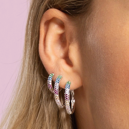 Pendientes Lotus Plata y circonitas colores LP3484-4/1