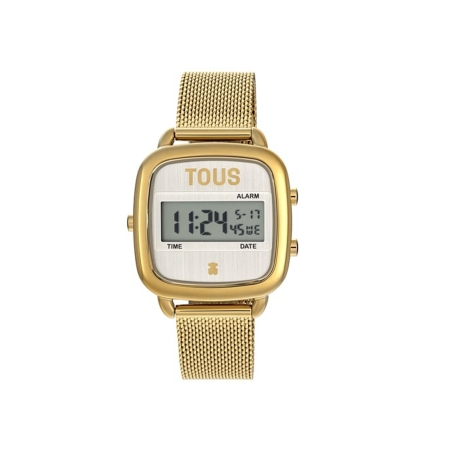 Reloj Tous digital brazalete de acero IPG dorado D-Logo 300358090
