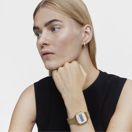 Reloj Tous digital brazalete de acero IPG dorado D-Logo 300358090