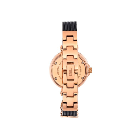 Reloj Tous brazalete de acero negro y rosa Icon Charms 300358200