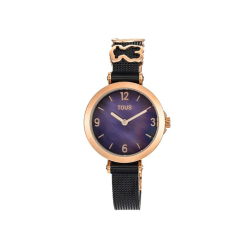 Reloj Tous brazalete de acero negro y rosa Icon Charms 300358200