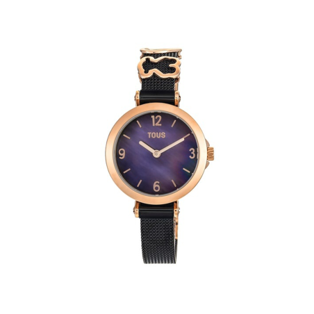 Reloj Tous brazalete de acero negro y rosa Icon Charms 300358200