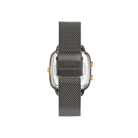 Reloj Tous digital brazalete de acero IPG gris D-Logo 300358300