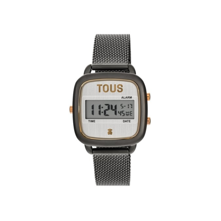 Reloj Tous digital brazalete de acero IPG gris D-Logo 300358300