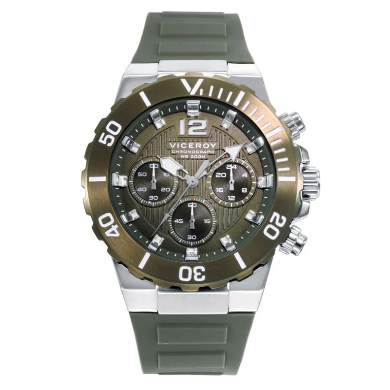 Reloj Viceroy caja de acero correa silicona verde 45005-65