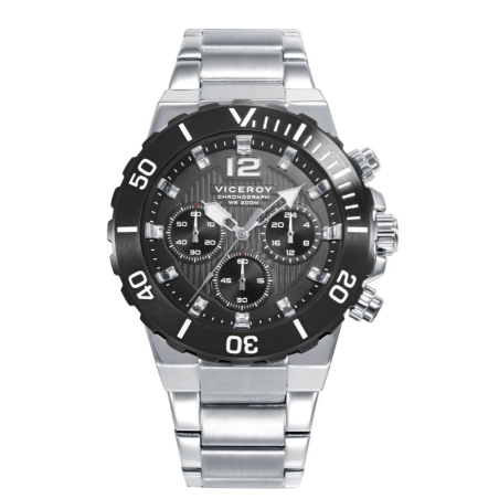 Reloj Viceroy acero esfera negra brazalete de acero 45007-55