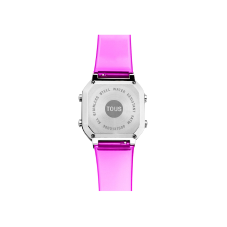 Reloj Tous digital fucsia y acero D-BEAR Fresh 3000131000