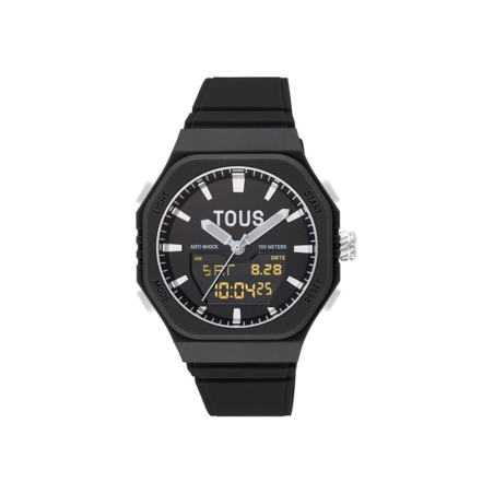 Reloj Tous de acero IP lila con brazalete negro Bet 3000135700
