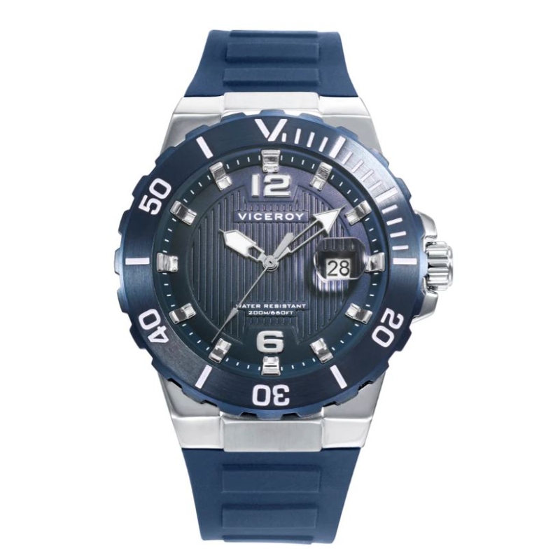 Reloj Viceroy caja de acero correa silicona azul 45001-35