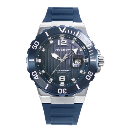 Reloj Viceroy caja de acero correa silicona azul 45001-35