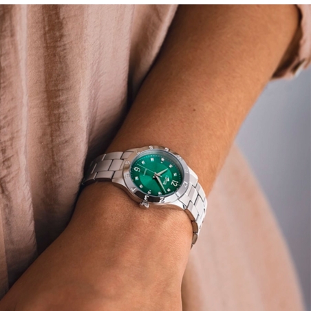 Reloj Lotus Bliss esfera verde con citrconitas 18569/C
