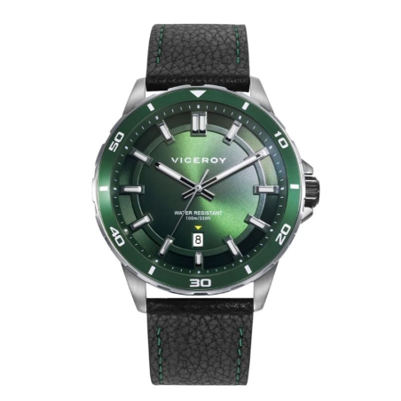 Reloj Viceroy caja de aluminio correa cuero verde 46843-67