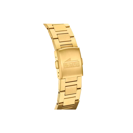 Reloj Lotus Freedom esfera negra y correa dorada hombre 18837/3