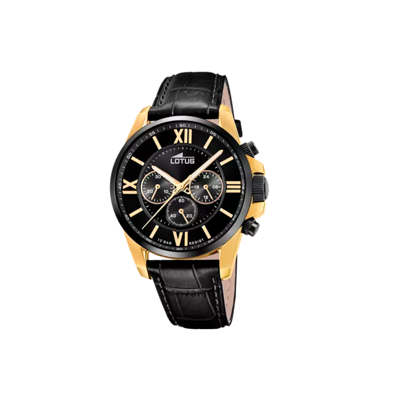 Reloj Lotus negro cuero hombre 18882/1
